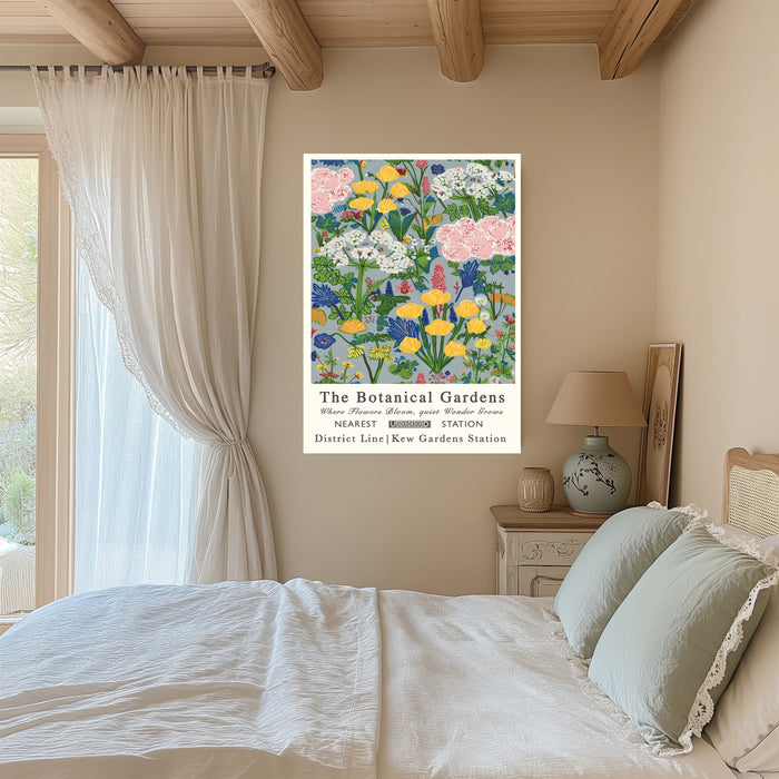 Botanical Green Pastel Garden Floral Art Print