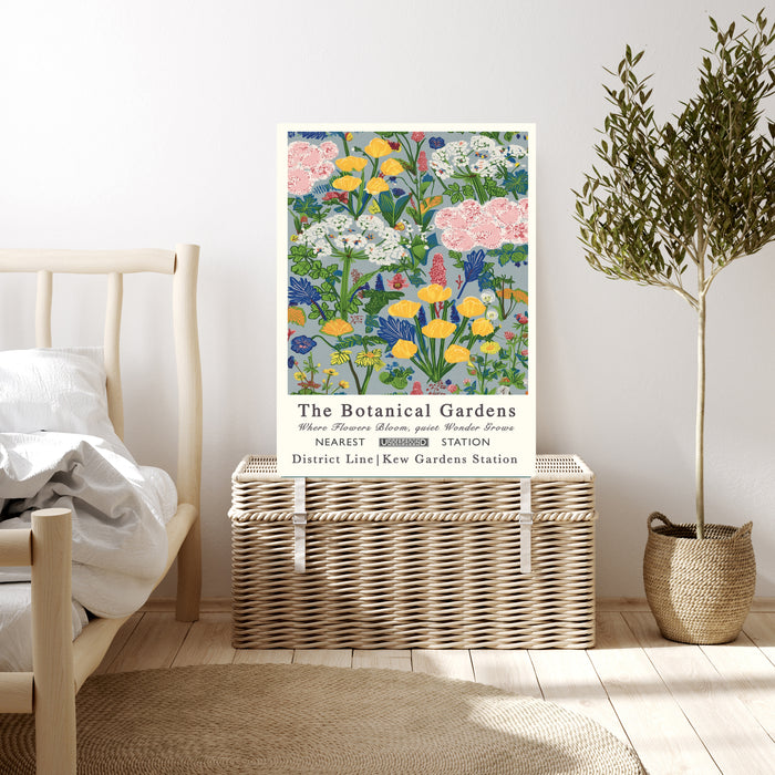 Botanical Green Pastel Garden Floral Art Print