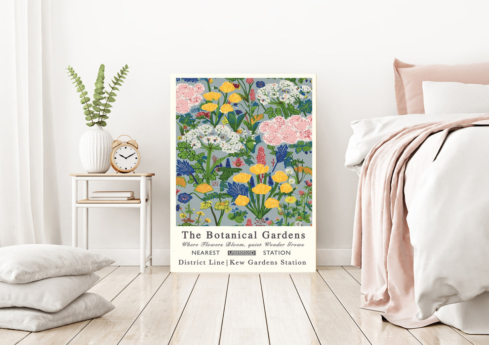 Botanical Green Pastel Garden Floral Art Print