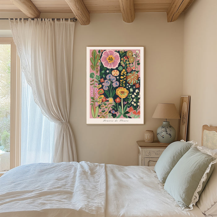 Botanical Prairie de fleurs sauvages Art Print