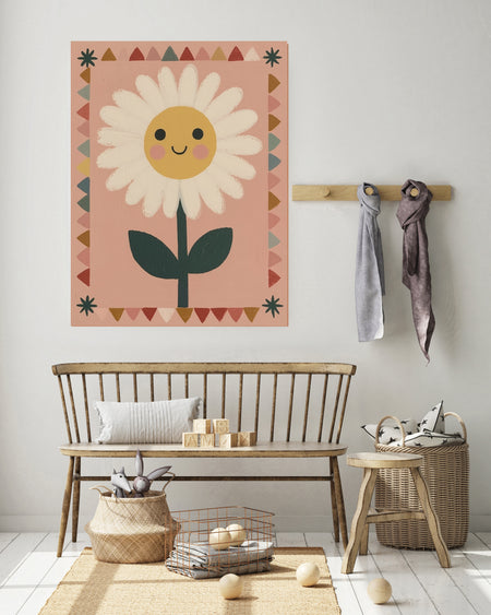 Smiling Daisy Nursery Art Print | Stanley Street Studio — detail