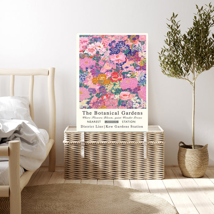Botanical Pink Pastel Garden Floral Art Print