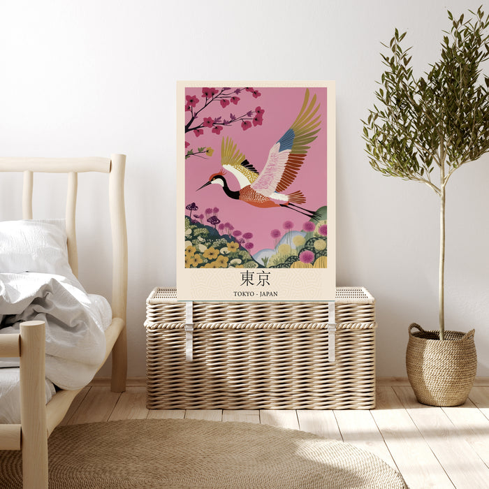 Japanese Crane Bird Art Print