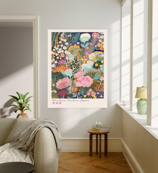 Japanese Flower Garden Set Of Two Art Prints