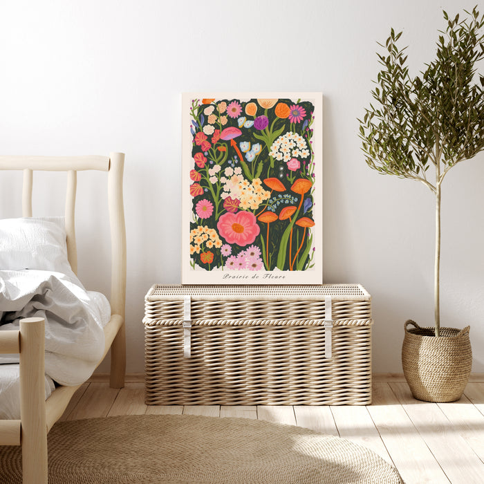 Botanical Prairie de fleurs sauvages Art Print