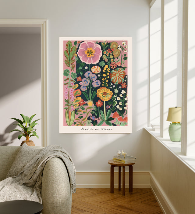 Botanical Prairie de fleurs sauvages Art Print