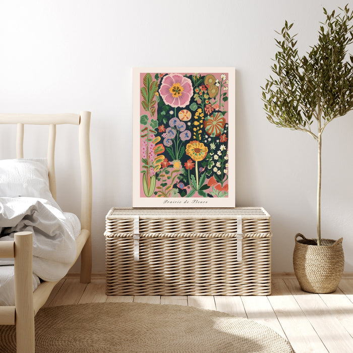 Botanical Prairie de fleurs sauvages Art Print