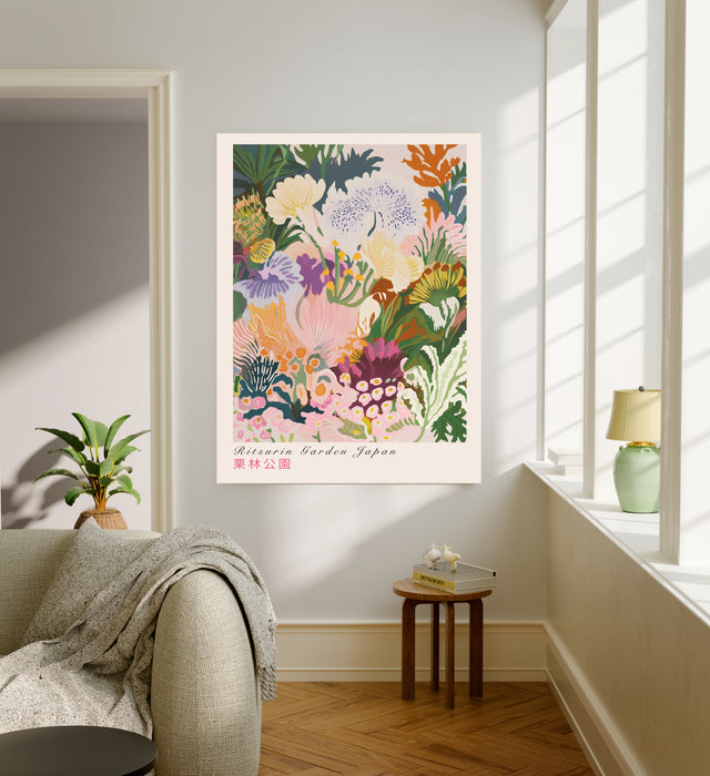 Japanese Flower Garden Set Of Two Art Prints
