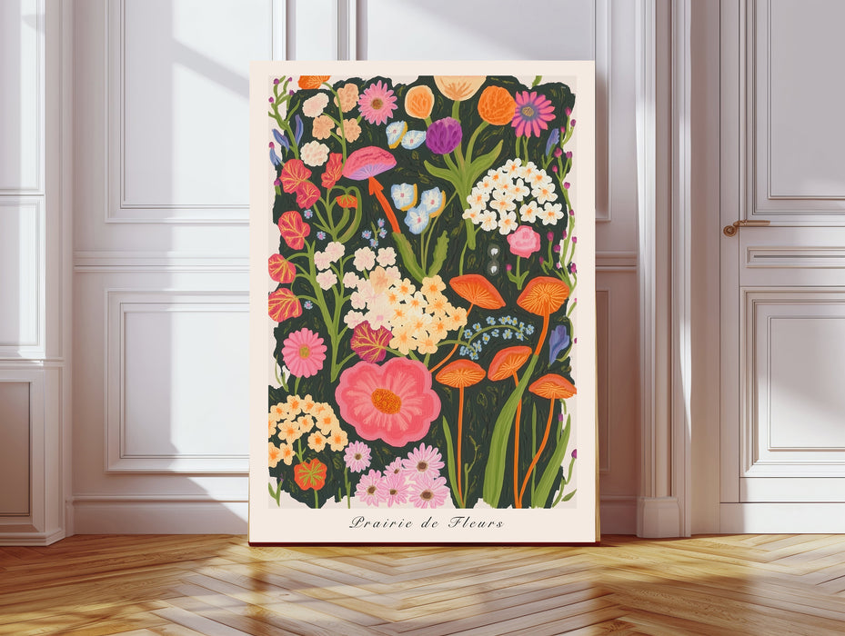 Botanical Prairie de fleurs sauvages Art Print