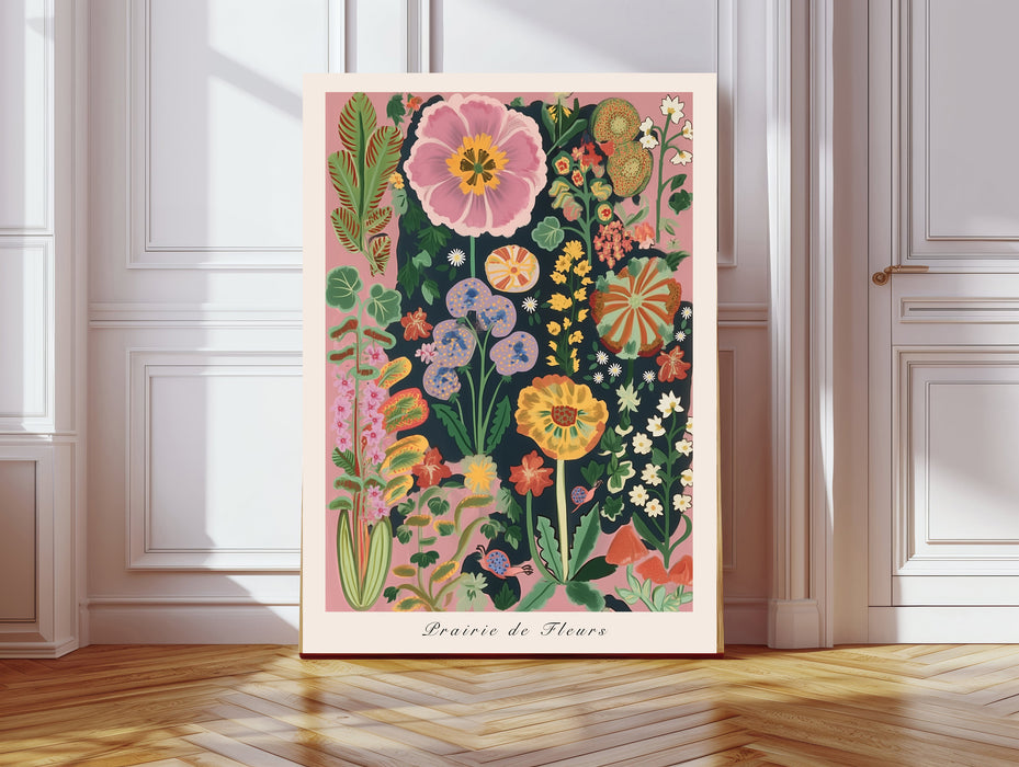 Botanical Prairie de fleurs sauvages Art Print