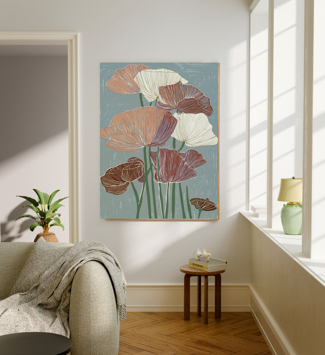Japanese Floral Set Of Two Flower Art Prints