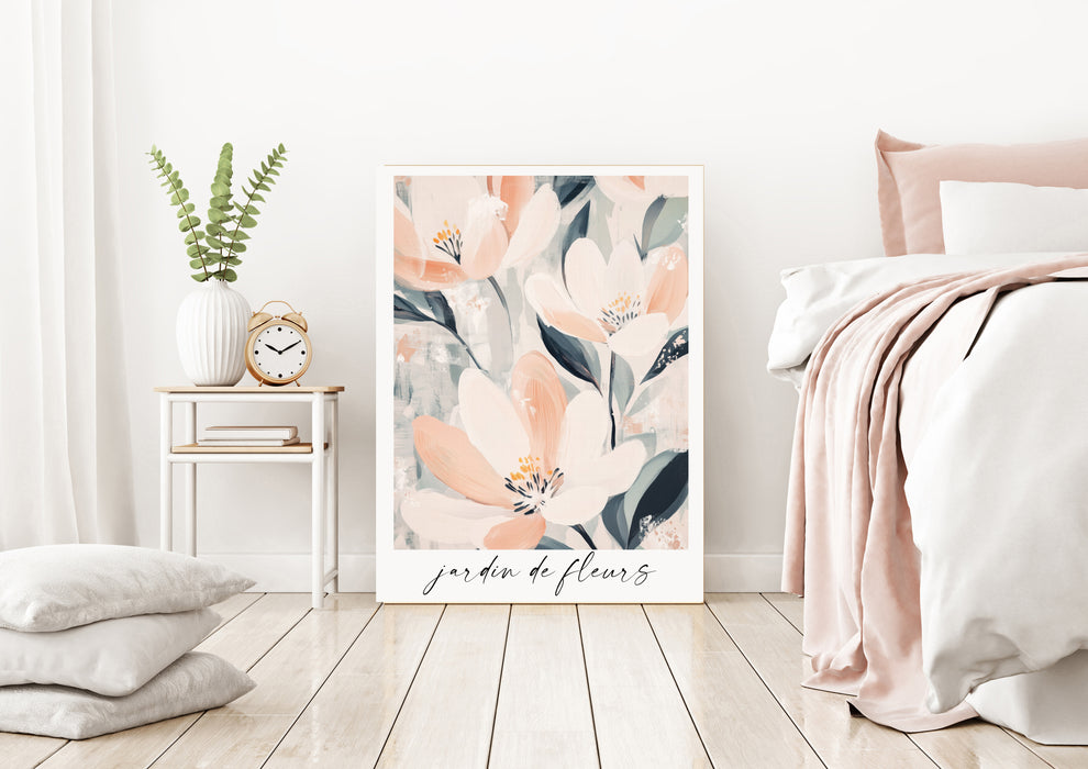 Vintage Garden Cream Floral Art Print