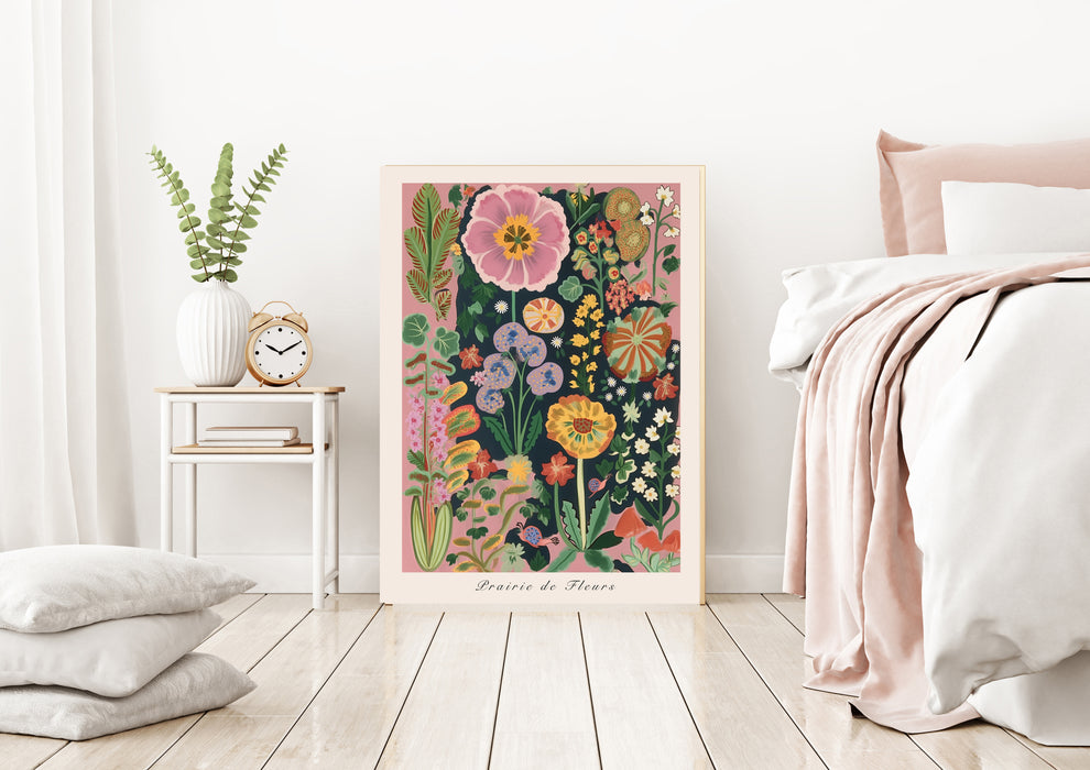 Botanical Prairie de fleurs sauvages Art Print