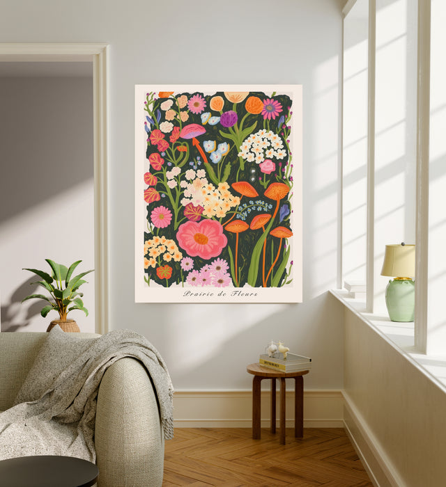 Botanical Prairie de fleurs sauvages Art Print
