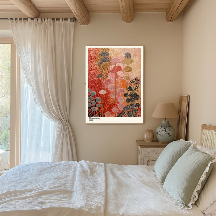 Japanese Peach Flower Landscape Art Print