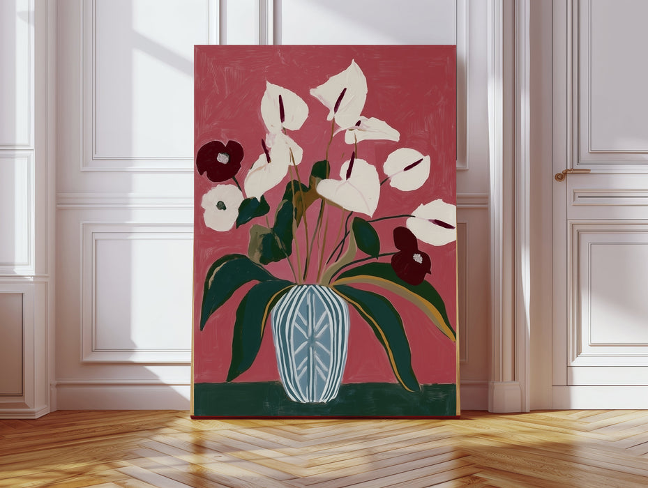 Botanical Floral Art Print | Anthurium Vase Wall Art | Stanley Street Studio