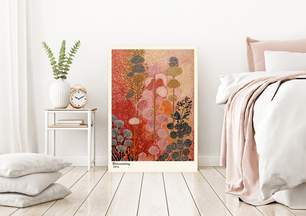 Japanese Peach Flower Landscape Art Print