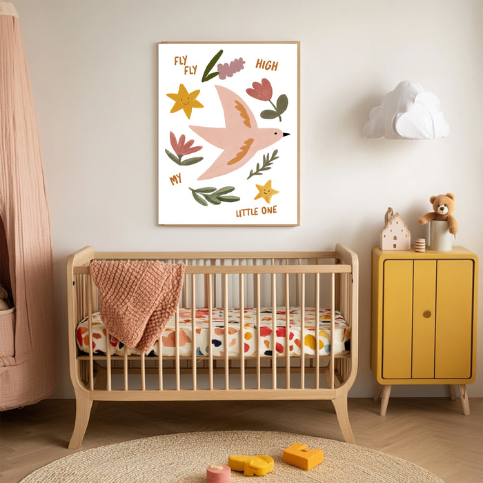 Fly High Bird Nursery Art Print