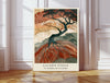 Le Gardien de la Colline Galerie Étoile print, ancient tree with deep roots on a red earth hillside, leaning against a panelled wall