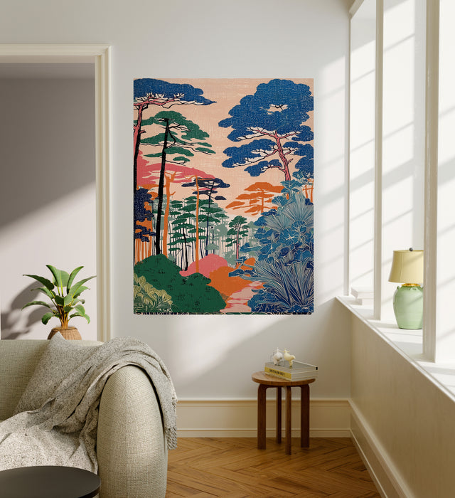 Japanese Forest Landscape Art Print