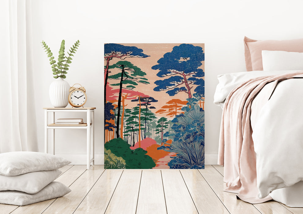 Japanese Forest Landscape Art Print