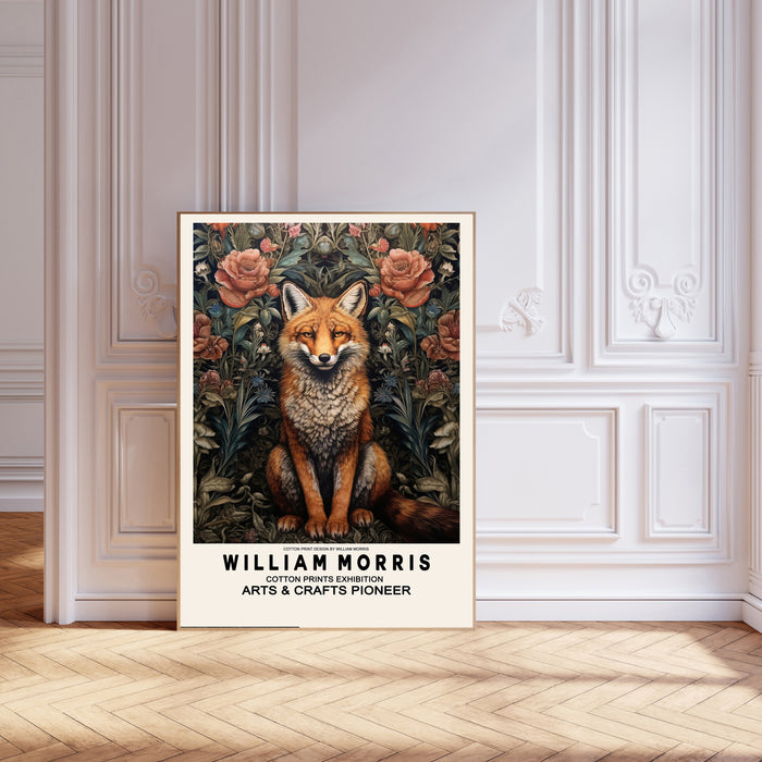 William Morris Inspired Moon Fox Art Print