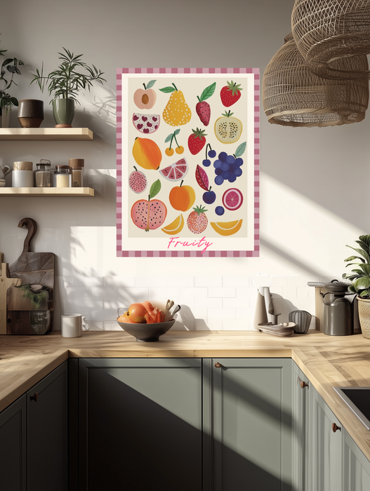 Fruity Kitchen Print | Colourful Watercolour Fruit Wall Art