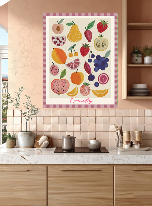 Fruity Kitchen Print | Colourful Watercolour Fruit Wall Art