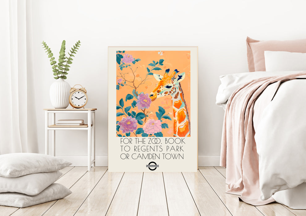 London Zoo Giraffe Art Print