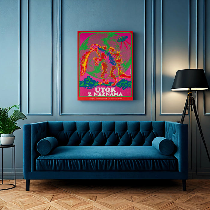 Godzilla vs Monster 1971 Czech Vintage Movie Art Print
