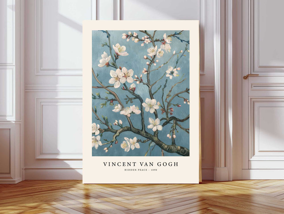 Morning Blossom – Van Gogh Inspired Almond Blossom Print in Soft Blue