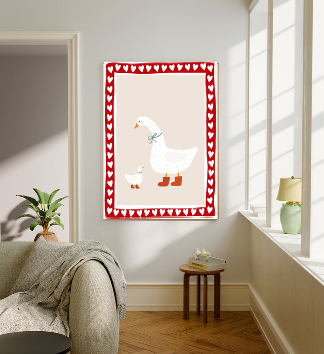 Goose & 'You are loved' quote Set Of Two Nursery Art Prints