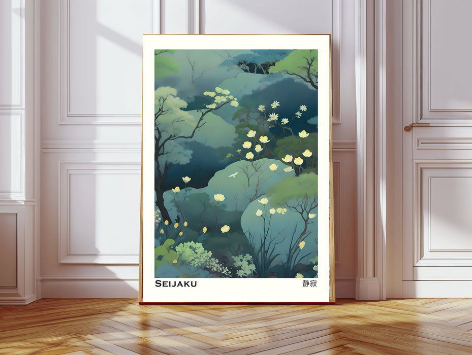 Japanese Seijaku Green Meadow Art Print