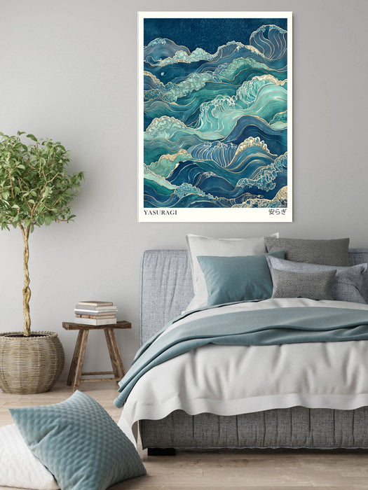 Japanese Vintage Waves 'Inner Peace' Art Print