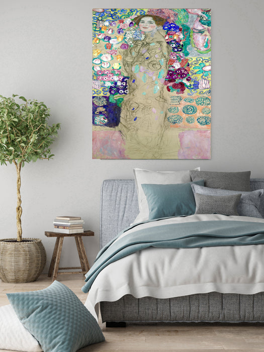 Gustav Klimt Portrait  'Lady With a Fan' Art Print