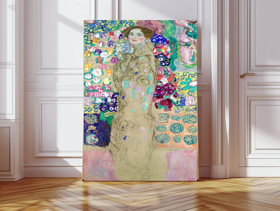 Gustav Klimt Portrait  'Lady With a Fan' Art Print