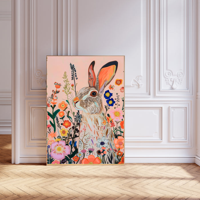 Hare Flowers Art Print