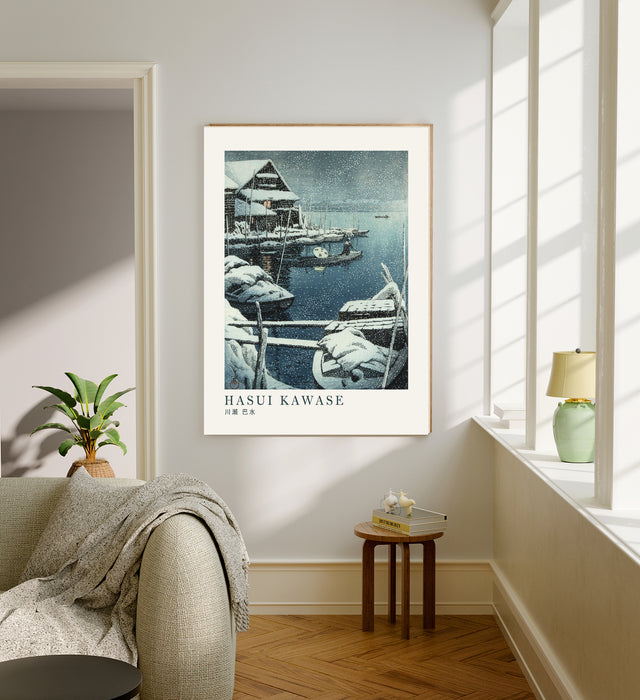Japanese Hasui Kawase Snowy Landscape Art Print