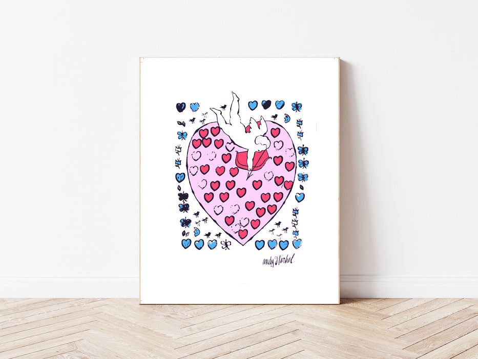 Andy Warhol Amor With 55 Hearts  Art Print