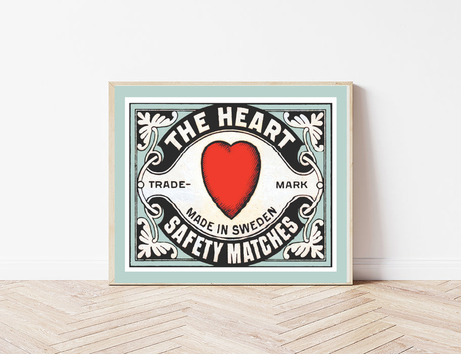 'The Heart' Vintage Safety matches Art Print
