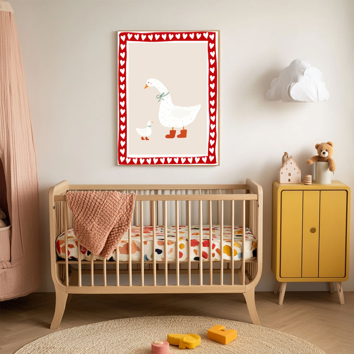 Heart Goose Nursery Art Print