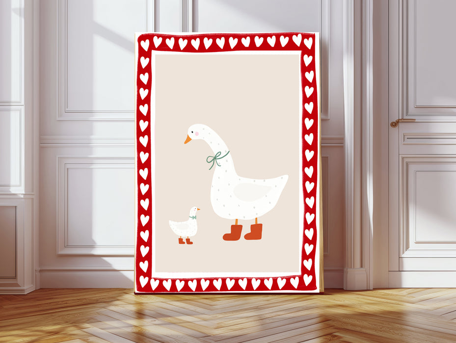 Heart Goose Nursery Art Print