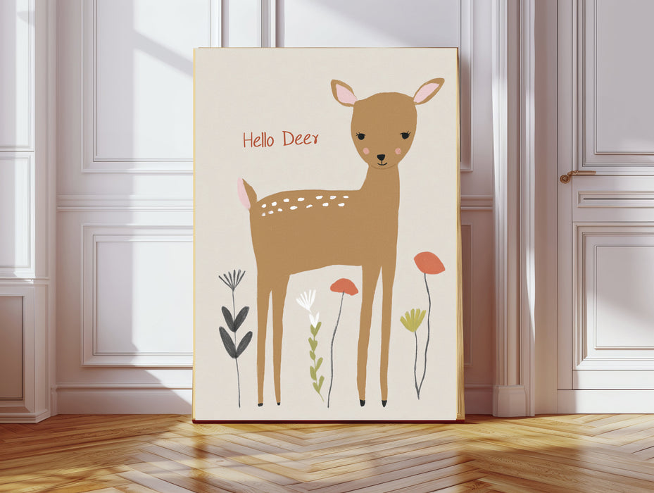 Hello Deer Nursery Art Print
