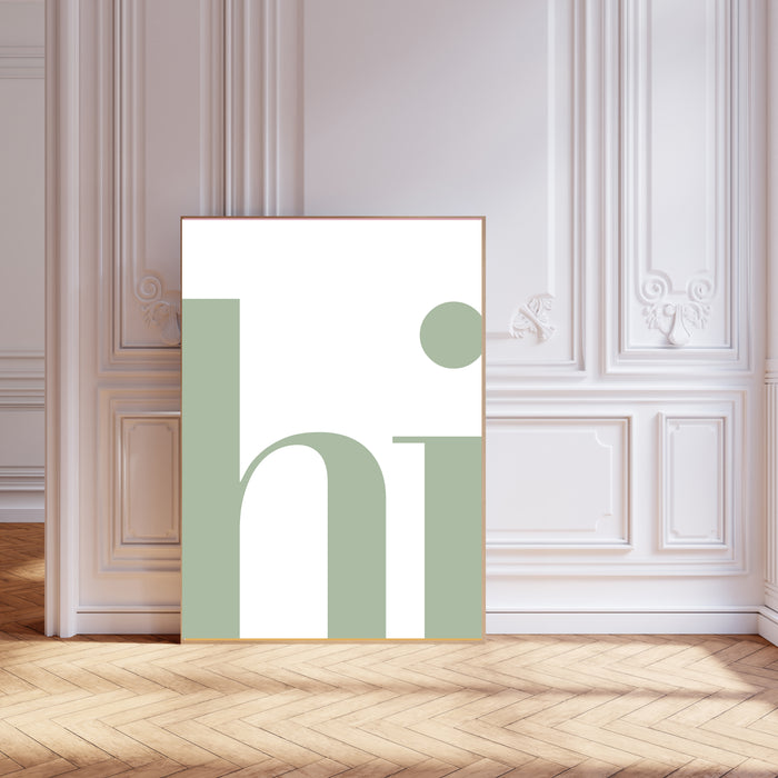 Hi Typography Art Print Green