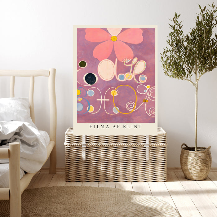 Hilma af Klint Pink Flower Art Print | Mauve Abstract Floral Wall Art