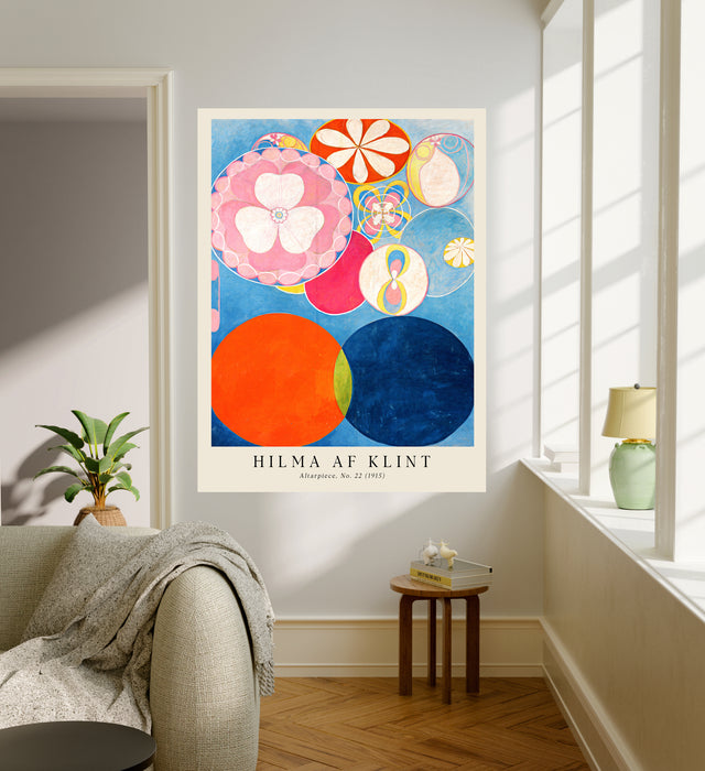 Hilma af Klint Altarpiece No. 22 Art Print | Blue & Orange Abstract Wall Art