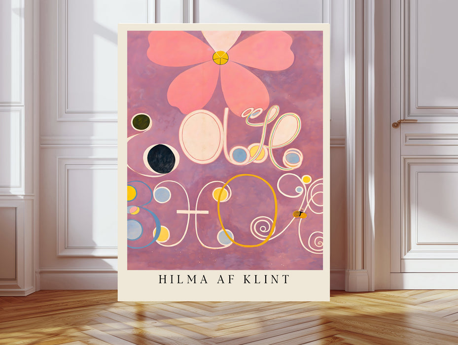 Hilma af Klint Pink Flower Art Print | Mauve Abstract Floral Wall Art