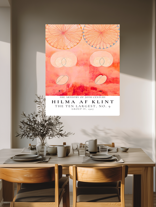 Hilma af Klint The Ten Largest No. 9 Old Age Print | Coral Pink Abstract Exhibition Poster | Group IV Wall Art