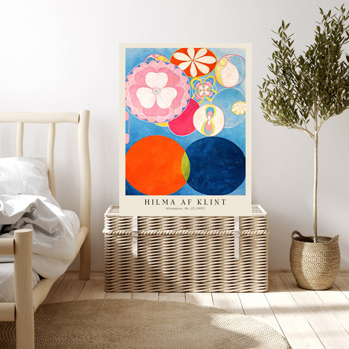 Hilma af Klint Altarpiece No. 22 Art Print | Blue & Orange Abstract Wall Art