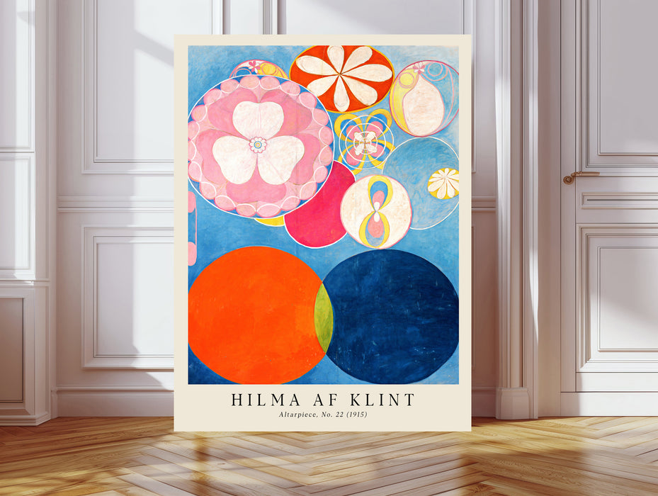 Hilma af Klint Altarpiece No. 22 Art Print | Blue & Orange Abstract Wall Art